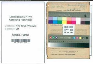 Entnazifizierung Hanns Ulitzka , geb. 26.02.1899 (Steuerhelfer)