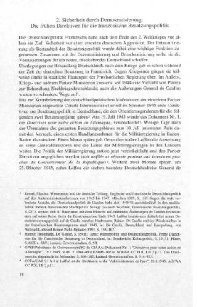2. Sicherheit durch Demokratisierung: Die frühen Direktiven für die französische Besatzungspolitik