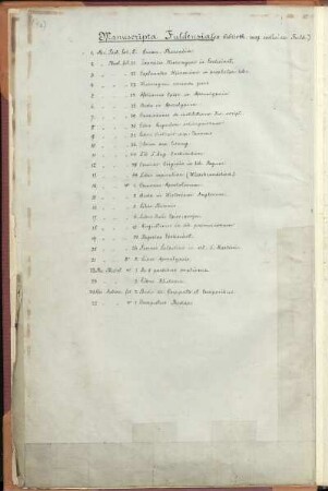 Manuscripta Fuldensia (ex biblioth. maj. ecclesiae Fuld.)