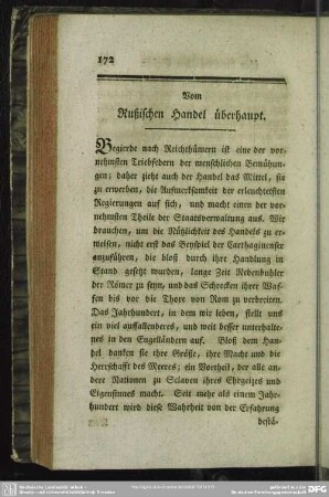 Vom Rußischen Handel überhaupt