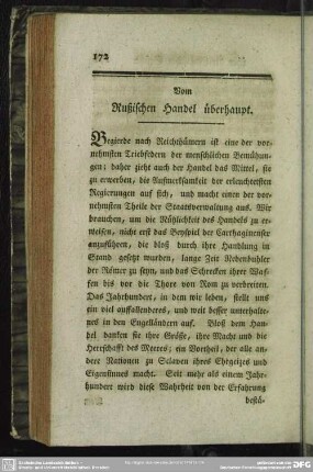 Vom Rußischen Handel überhaupt