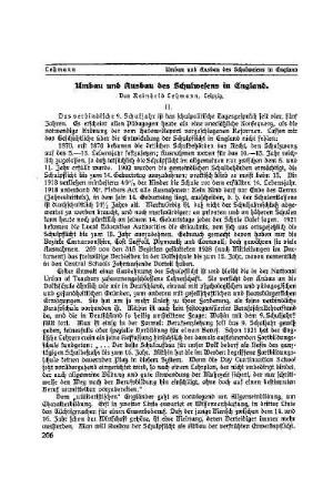 Umbau und Ausbau des Schulwesens in England