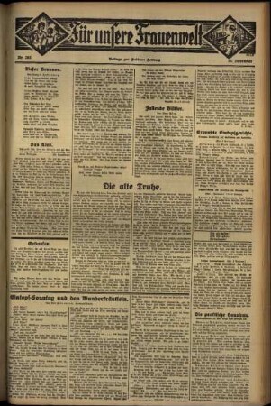 Zweite Ausgabe vom Donnerstag, den 15. November 1934.