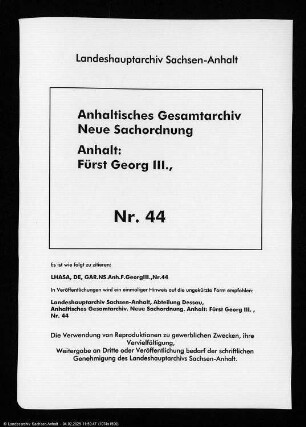 Georg III. an Herzog Georg