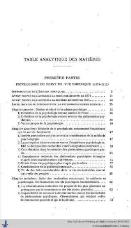 Table analytique.