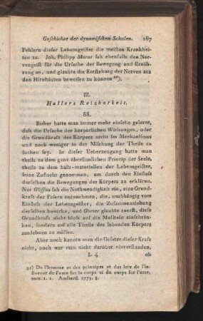 III. Hallers Reizbarkeit