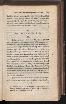III. Hallers Reizbarkeit
