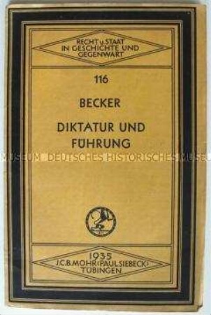 Gesellschaftstheoretische Abhandlung aus der Schriftenreihe "Recht und Staat" über den NS-Staat