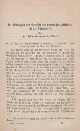 617-677 Die Wichtigkeit des Begriffes der himmlischen Leiblichkeit für die Theologie : Fortsetzung