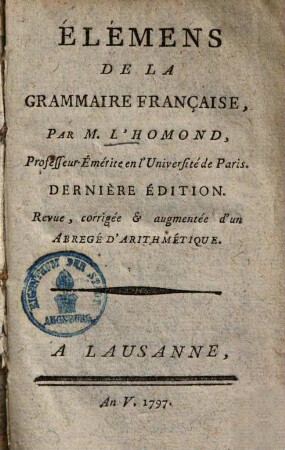 Élémens de la grammaire française