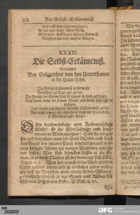 XXXIII. Die Selbst-Erkänntniß.