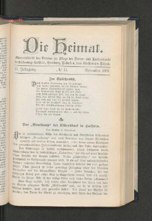 11. Jahrgang. No. 11. November 1901.