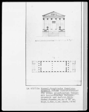 Entwurf für einen griechischen Tempel mit korinthischer Ordnung