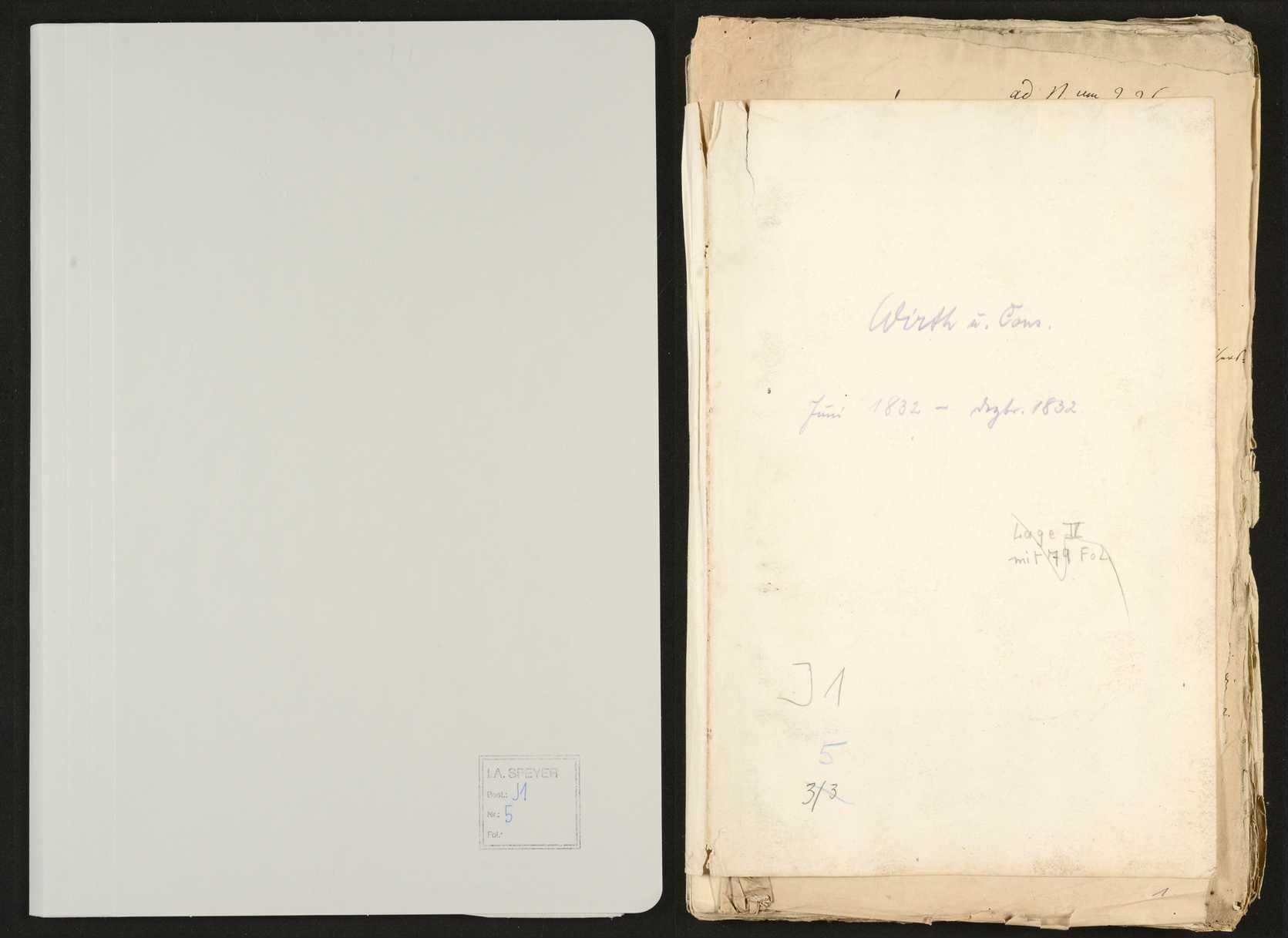 Untersuchung gegen Dr. Johann Georg August Wirth in Homburg und Konsorten wegen eines bewaffneten Zuges nach Kaiserslautern in der Nacht 5./6. Juni 1832 | Digitalisierung: Landesarchiv Speyer