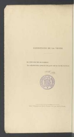 Conditions de vente