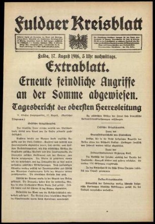 Ausgabe vom Donnerstag, den 17. August 1916.