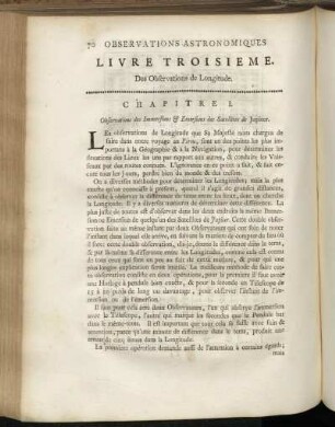Livre Troisieme. Des Observations de Longitude.