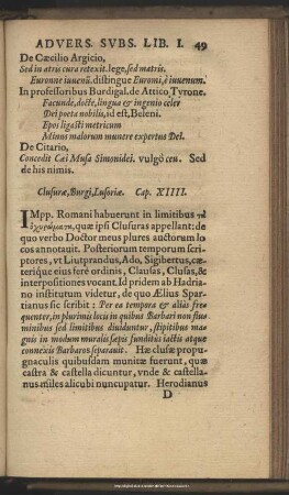 Clusurae, Burgi, Lusoriae, Cap. XIIII