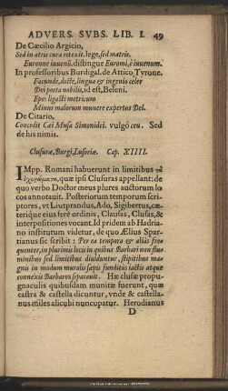 Clusurae, Burgi, Lusoriae, Cap. XIIII