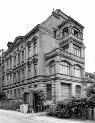 Görlitz-Altstadt, Augustastraße 35. Wohnhaus (1880/1885). Straßen- und Seitenansicht