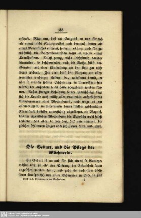 Die Geburt, und die Pflege der Wöchnerin