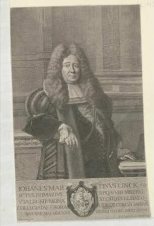 Johann Martin Linck, vorderster Ratskonsulent und Konsulent des Klosters Ebrach; geb. 22. Mai 1657; gest. 6. Dezember 1726