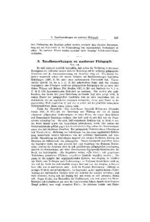 Randbemerkungen zu moderner Pädagogik