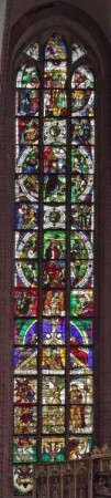 Zyklus der Schöpfungs- und Heilsgeschichte — Linkes Chorfenster - Szene aus der Passion Christi