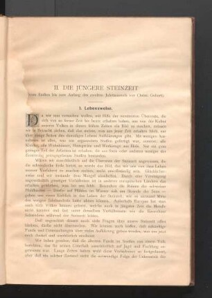 II. Die Jüngere Steinzeit (vom fünften bis zum Anfang des zweiten Jahrtausends vor Christi Geburt).