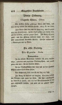 Vierte Ordnung. Nagende Thiere. Glires.