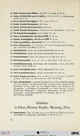 Arbeiten in Eisen, Bronze, Kupfer, Messing, Zinn (Nr. 310-417)