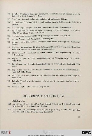 Kolorierte Stiche usw. (Nr. 964-1074)