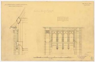 Warenhaus Wertheim, Leipziger Straße, Berlin 3. Bauabschnitt: Bronzeeinstellung an der Hauptansicht, 1:25 (1:50)