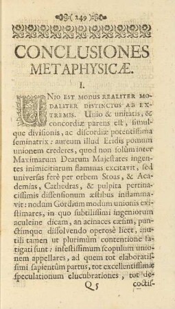 Conclusiones Metaphysicae.