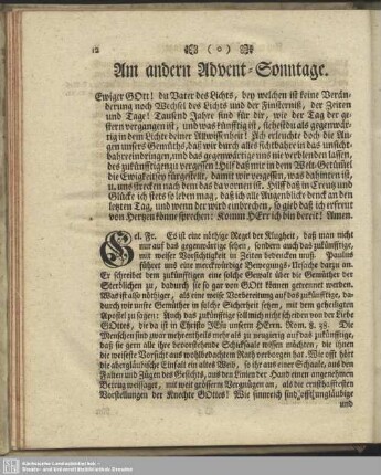 Am andern Advent-Sonntage