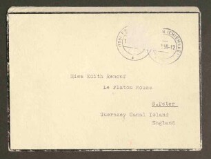 Brief der Haushälterin Josefa Ruess an Edith Le Page Renouf zum bedenklichen Gesundheitszustand von Sissi Brentano, Brief von Josefa Ruess an Edith Le Page Renouf zum Tod von Sissi Brentano
