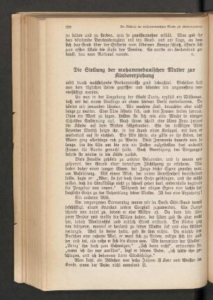 Die Stellung der mohammedanischen Mutter zur Kindererziehung