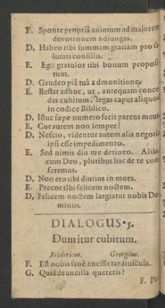 Dialogus 5. Dum itur cubitum.