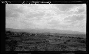 Wüstenlandschaft mit Bergland im Hintergrund