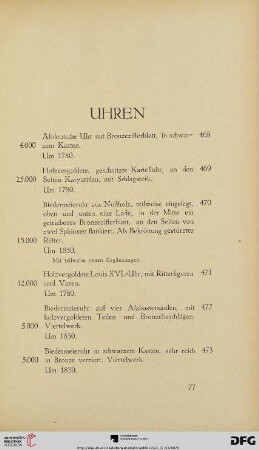 Uhren (Nr. 468-500)