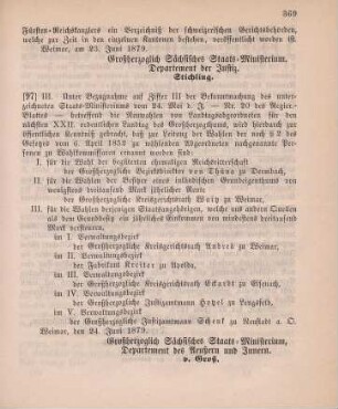 97. Ministerial-Bekanntmachung, die Ernennung von Wahl-Kommissaren für die Neuwahl der Landtags-Abgeordneten betreffend