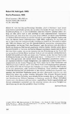 Robert W. Huth (geb. 1890) Dorf in Pommern, 1923