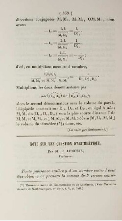 Note sur une question d'arithmétique.