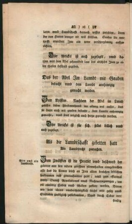 Als die Lanndtschaftt gebetten hatt ain Lanndtrecht zumachen