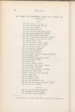 2. Hugo von Trimberg, register einer papierhs. des Renners.