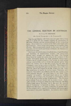 The General Election in Australia