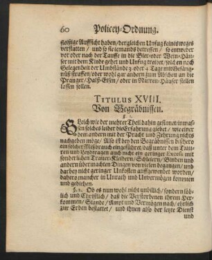 Tituls XVIII. Von Begräbnissen