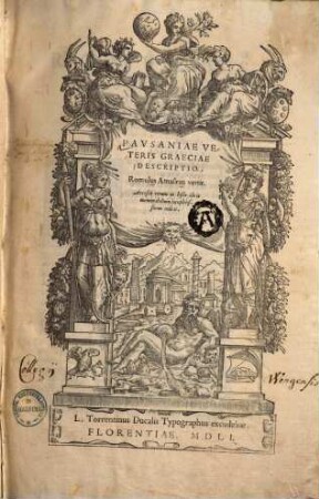 Pausaniae Veteris Graeciae descriptio : accessit rerum in hisce libris memorabilium locupletissimus index