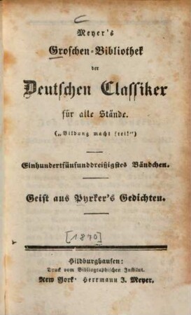 Geist aus Pyrker's Gedichten