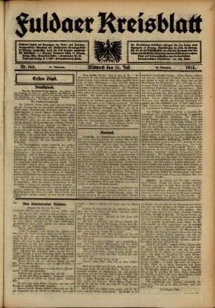 Ausgabe vom Mittwoch, den 15. Juli 1914.